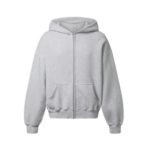 450 GSM ‘Light Heather Gray’ Zipper